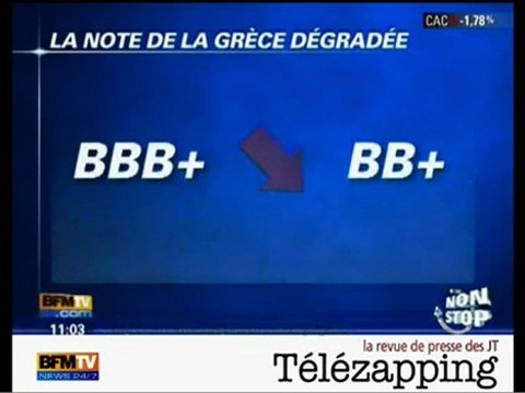 Télézapping : Grèce, la petite note qui baisse, qui baisse
