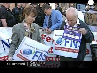 Journalists protest in Italia