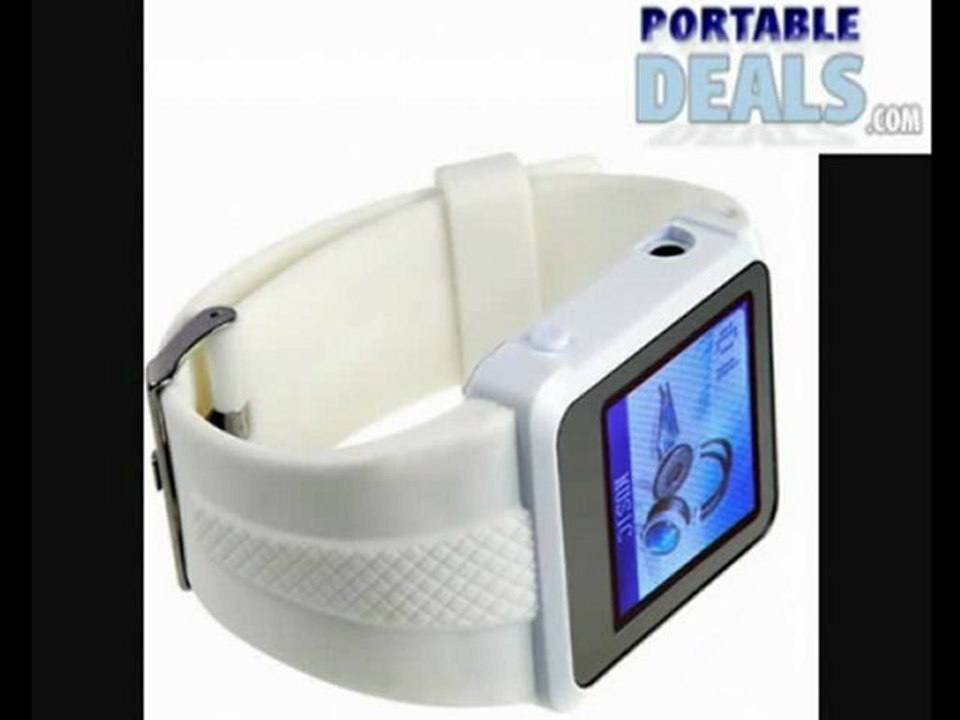 MP3 MP4 Player Watch 8GB 1.5" LCD White