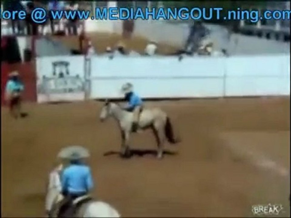 Cowboy Nailed by Bucking Bronco