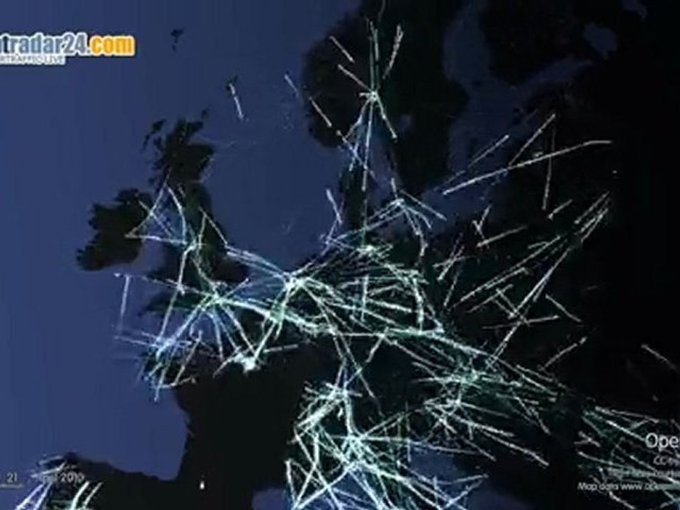 Evolution du trafic aérien pendant le volcan islandais