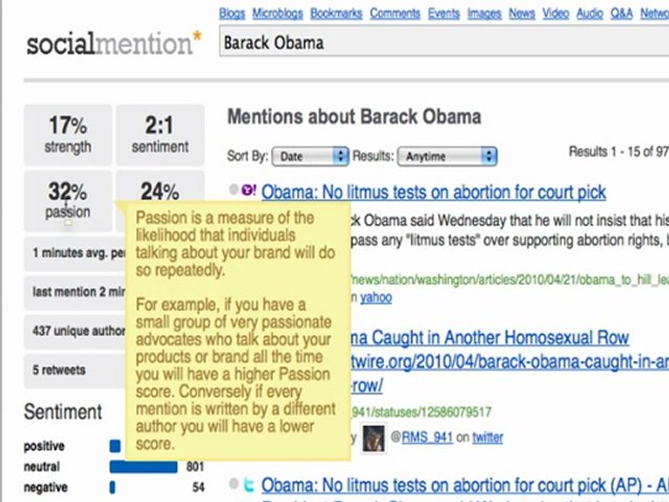 Personal Branding using Social mention