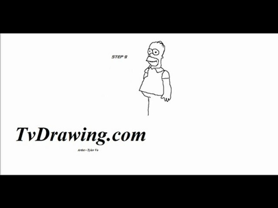 How to Draw Homer SImpson Full Body Simple Easy Step by Step