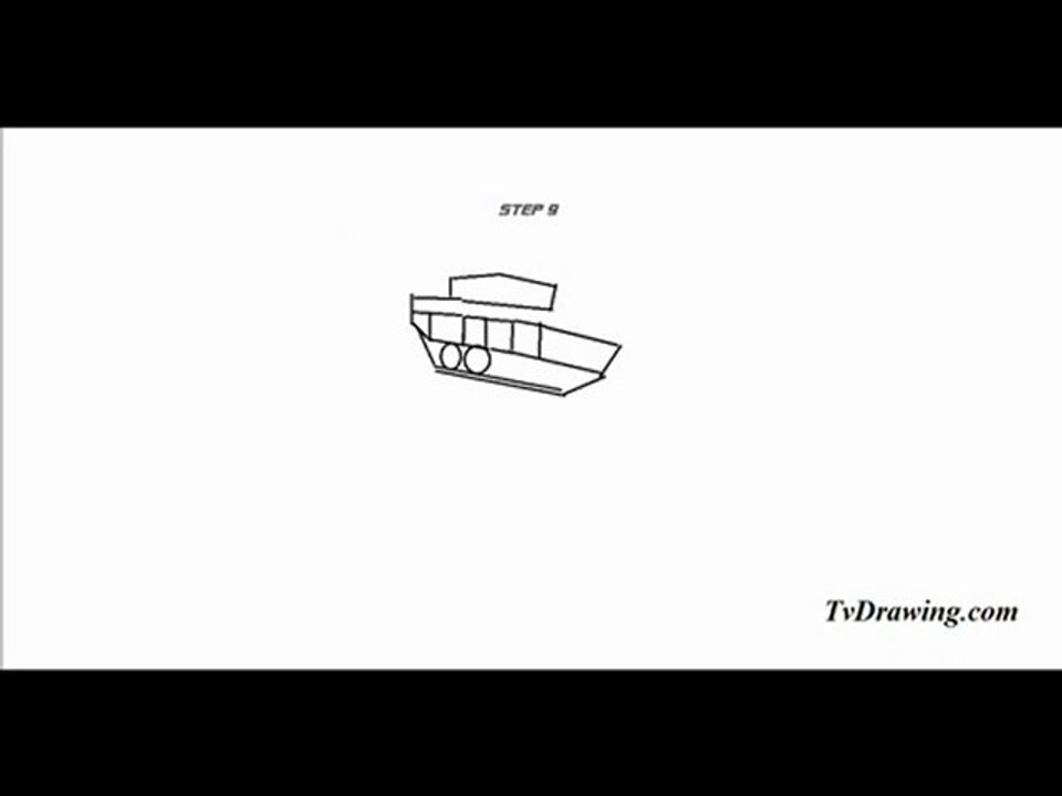 How to Draw a Simple Cartoon Army Tank on Paper Easy Step