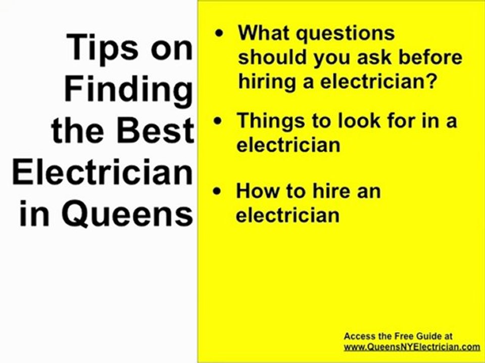 Queens Electrician Tips on finding the BEST Electrician in