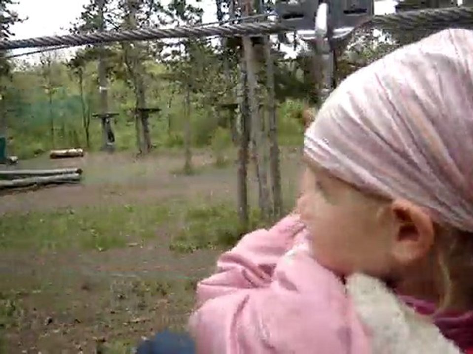 Grande tirolienne à l'accrobranche