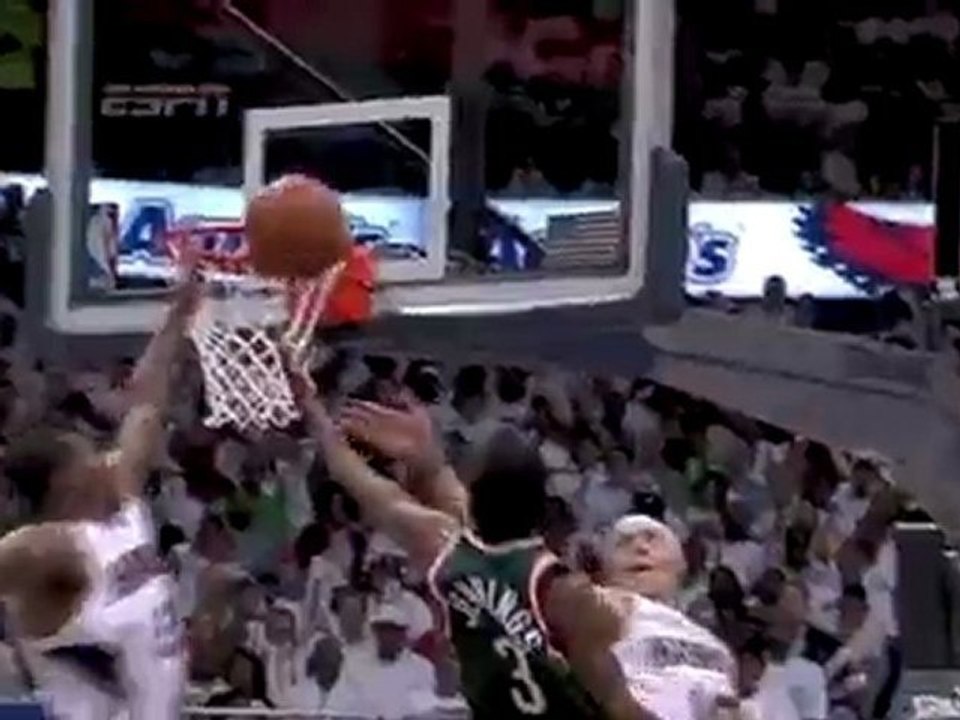 Joe Johnson gets the block on Brandon Jennings' layup attemp