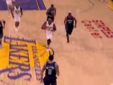 Pau Gasol gets the block and it leads to Lamar Odom getting