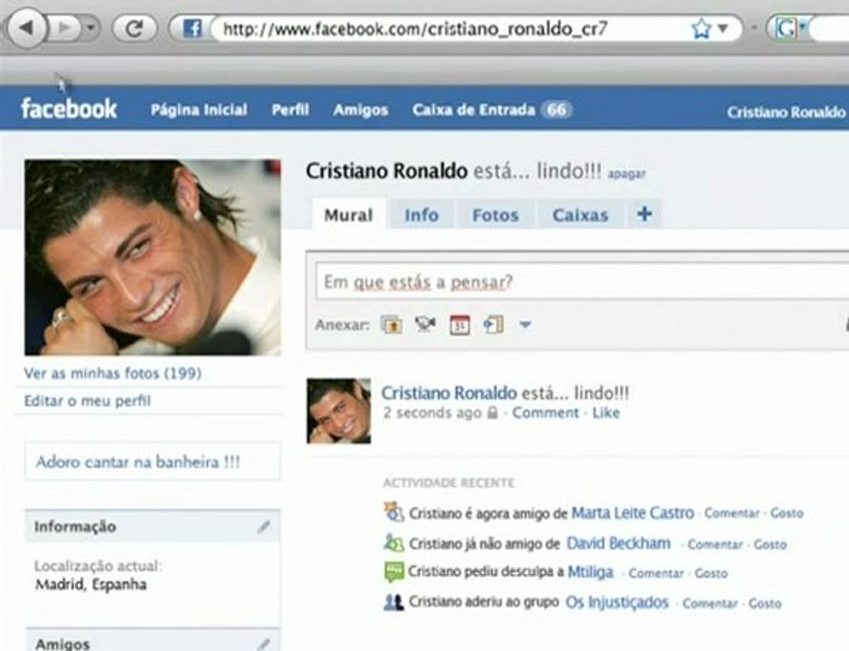 Cristiano Ronaldo no Facebook