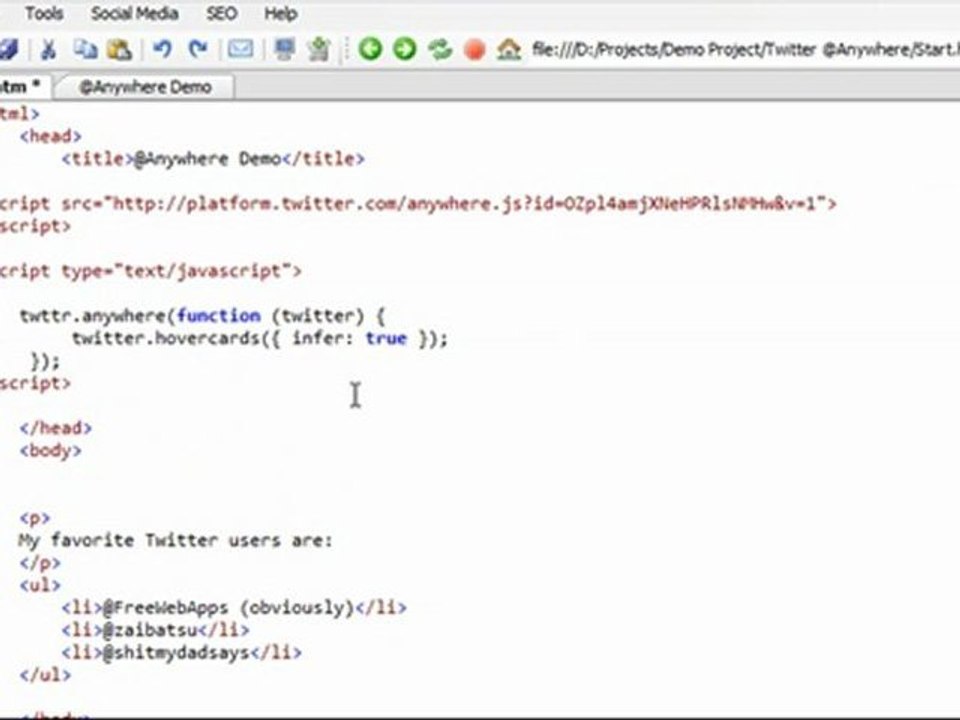 Adding Twitter's @Anywhere Plugins To Your Website