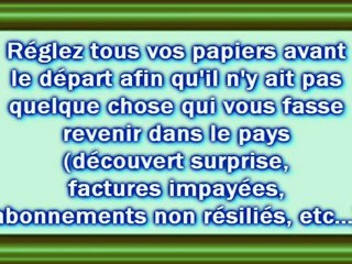 Conseils avant le départ