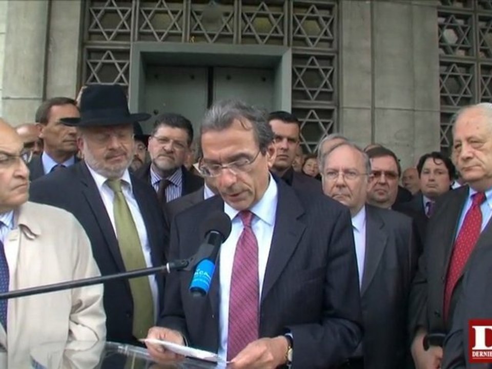 Rassemblement devant la synagogue de Strasbourg