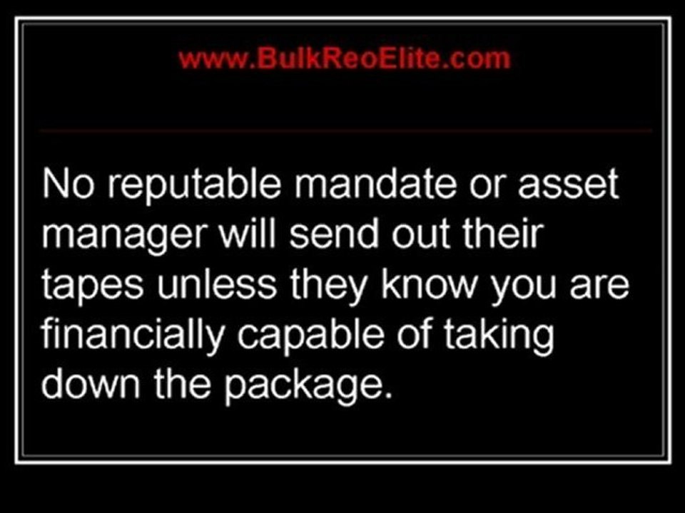 How to Buy and Sell Bulk REO and NPN