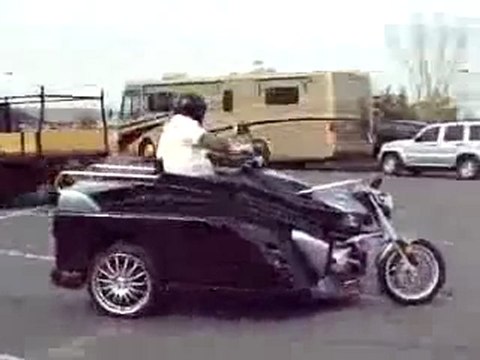 Handicap Person Riding Wheelchair Motorcycle