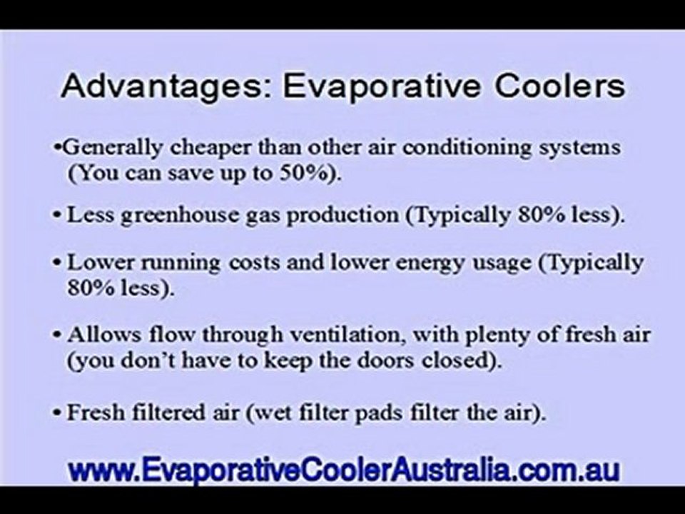 Evaporative Cooler Advantages