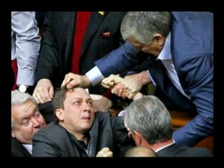 Crazy Parliament Brawl Caught On Tape!