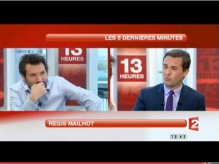 L'HUMORISTE REGIS MAILHOT INVITE AU JT DE FRANCE 2