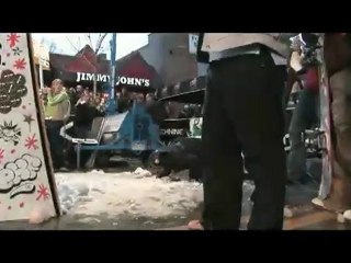 girl does half back flip on snowboard and lands head on ...