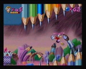 Rayman walkthrough 13: Attention, chutes de crayons...