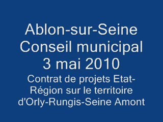 Conseil municipal 3 mai 2010