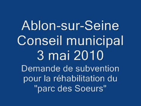 Conseil municipal 3 mai 2010 - Finances