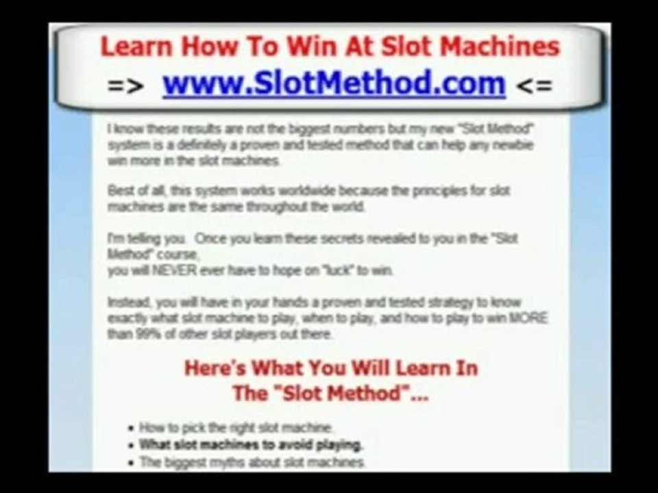 How to Win the Slots Secrets - How to Win Casino Slots Tips