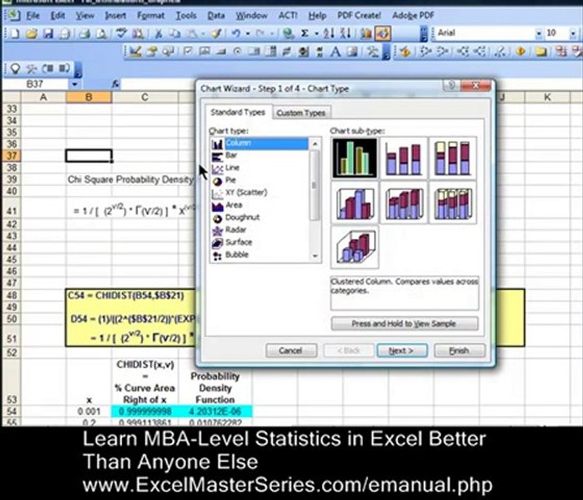 How To Graph the Chi-Square Distribution PDF in Excel