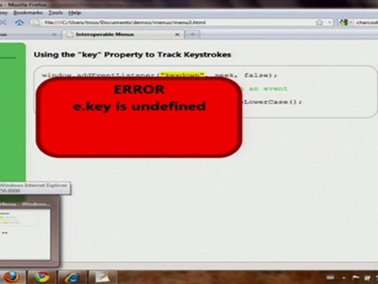 DOM events in IE9
