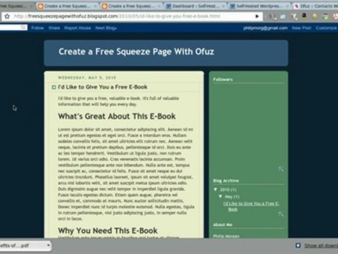 Howto Make a Free Squeeze Page With Free Software