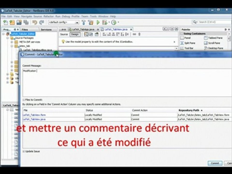 Commit d'un projet sous Netbeans avec Subversion