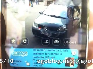 Demo de Layar : Tweets en réalité augmentée