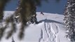 snowboard crashes from 