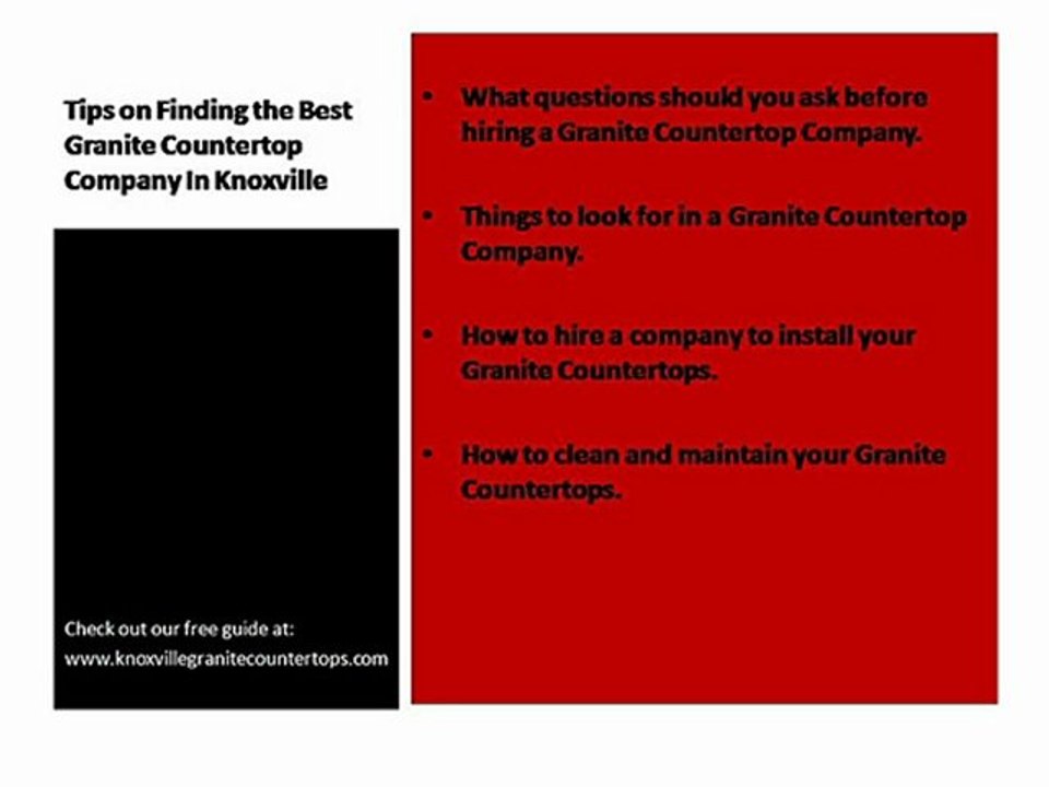 FREE Knoxville Granite Countertops Buyer's Guide.