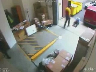 Delivery Man Slams Head Into Van