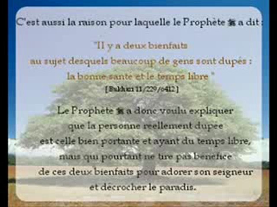 Islam - Epreuve de la Vie ! Profitons de notre temps libre !