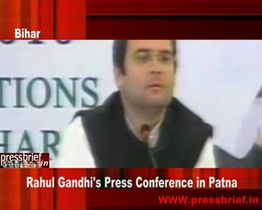 Rahul Gandhi's Press Conference in Patna 2nd Feb.2010