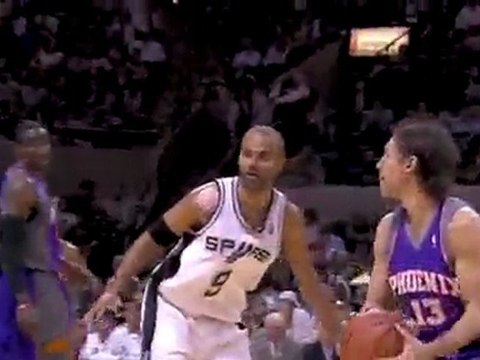 Manu Ginobili makes a fantastic steal and goes the other way