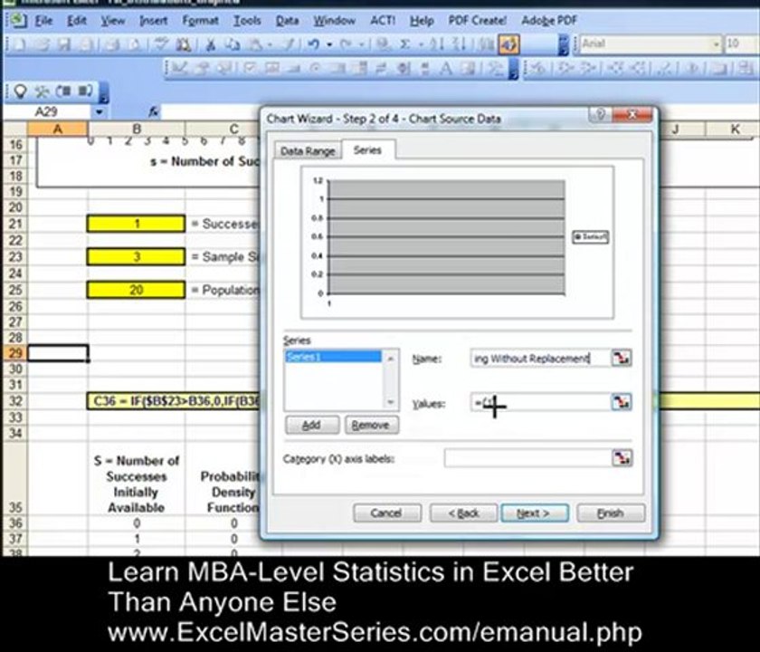 How To Graph the Hypergeometric Distribution in Excel
