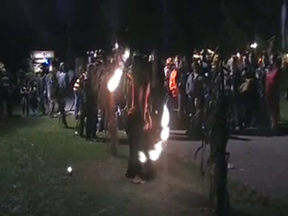 April "RED" DeBord performing Fire Fans at party 2009 #2