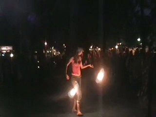 April "RED" DeBord performing "IKO IKO" with Fire Poi
