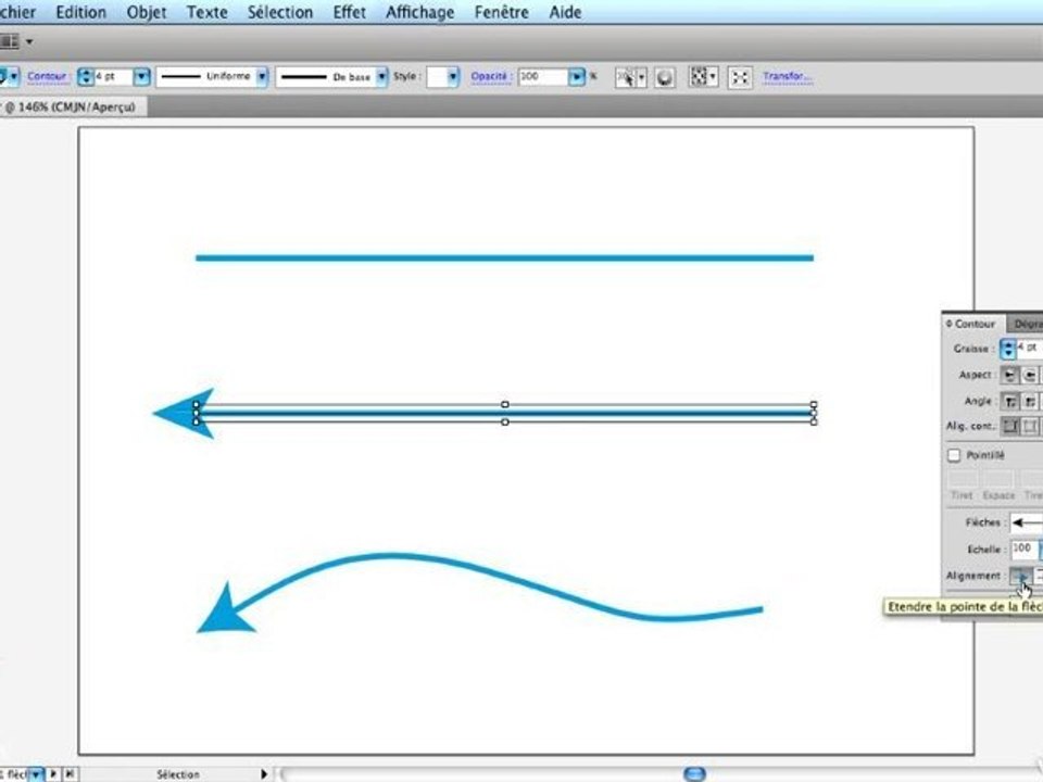 Illustrator CS5 : Les pointes et flèches
