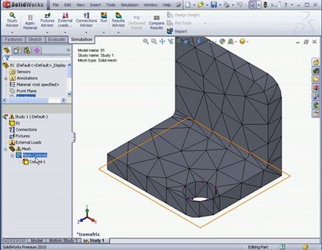 solidworks 2010 Tutorial Simulation Mesh Error