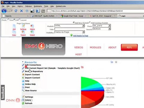 DotNetNuke Tutorial, SQLView Pro module, first shot part 2/2
