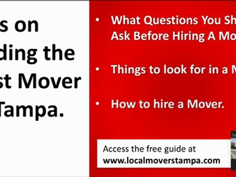 Local Movers Tampa Video | Tampa Florida Movers Companies