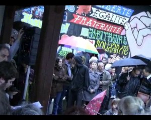 Antifascistes contre l'effacement de la fresque à Billère