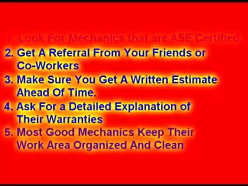 How to Avoid a Bad Auto Mechanic