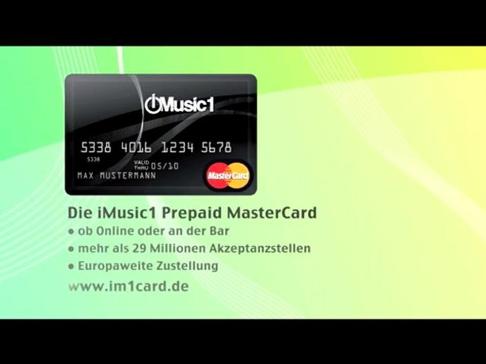 iMusic1 prepaid MasterCard Kreditkarte - Shireen iM1