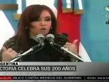 Fernández celebra bicentenario de Victoria, en Argentina
