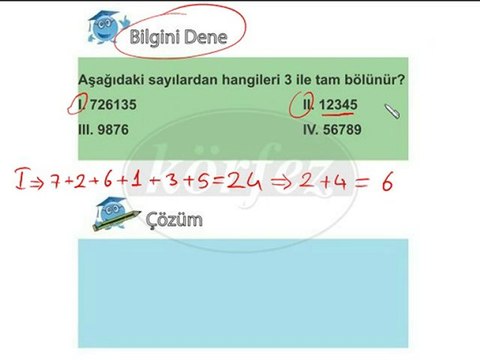 6. Sınıf Tam Bölünebilme Kuralı Video Ders-1.