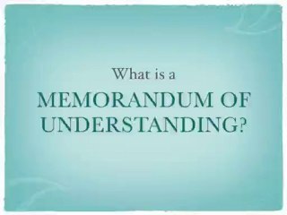 Memorandum of Understanding Definition
